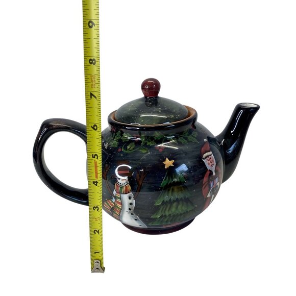 Lang Christmas Tree Ceramic Teapot With Santa & Snowman Design Vintage - Picture 8 of 9
